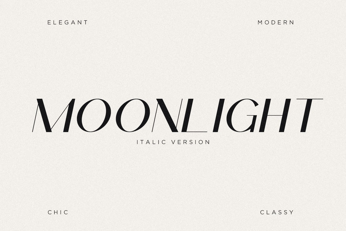 Beispiel einer Moonlight Italic-Schriftart