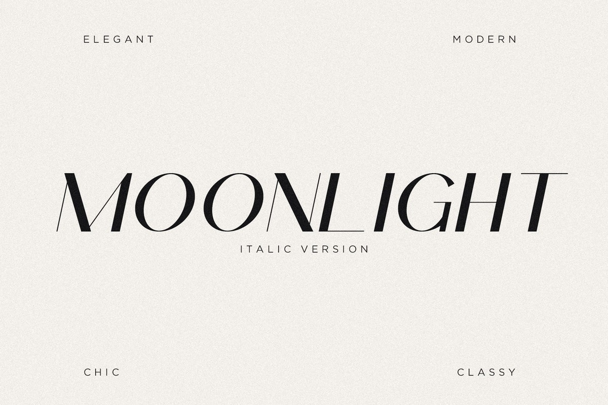 Beispiel einer Moonlight Italic Italic-Schriftart