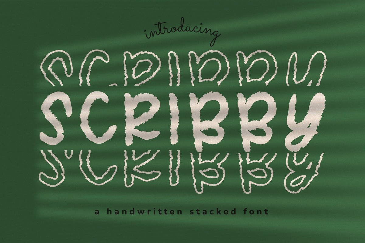 Beispiel einer Scribby Stacked Regular-Schriftart