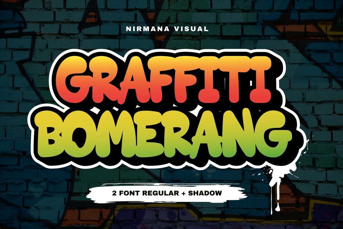 Beispiel einer Graffiti Bomerang Shadow-Schriftart