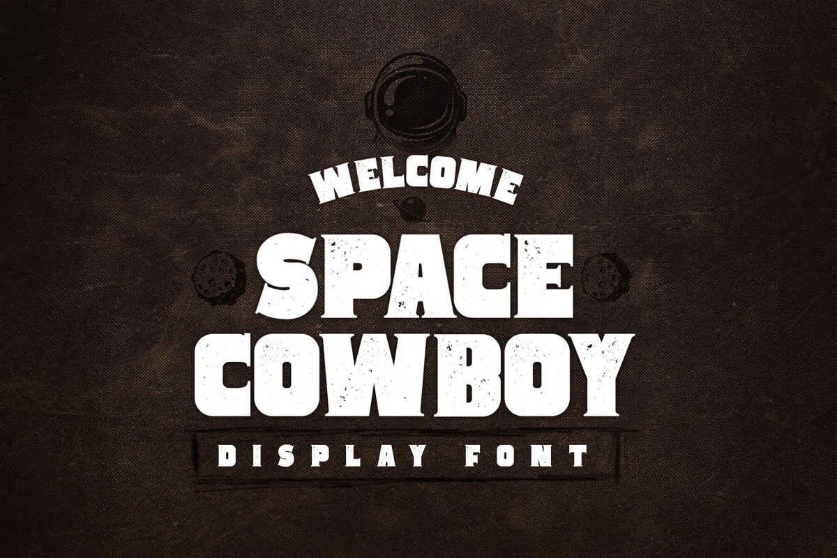 Beispiel einer Space Cowboy Aged-Schriftart