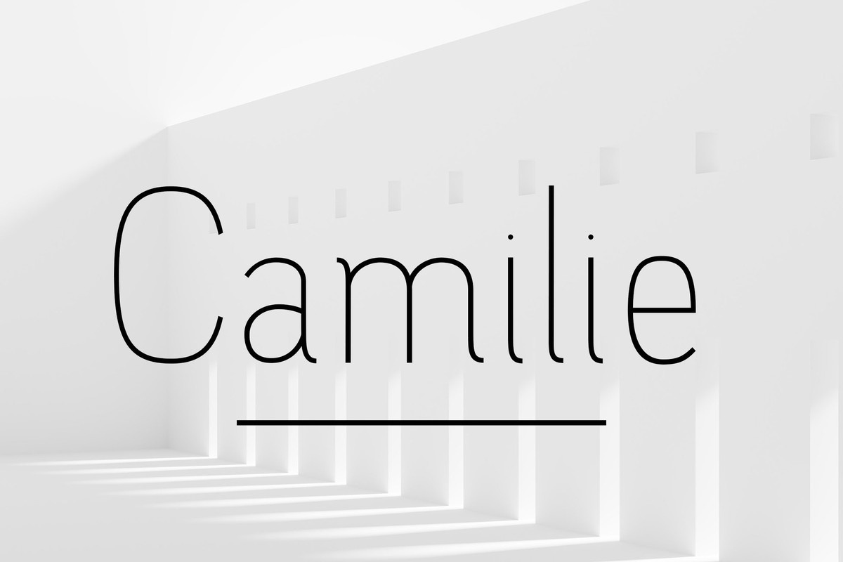 Beispiel einer Camilie Regular-Schriftart