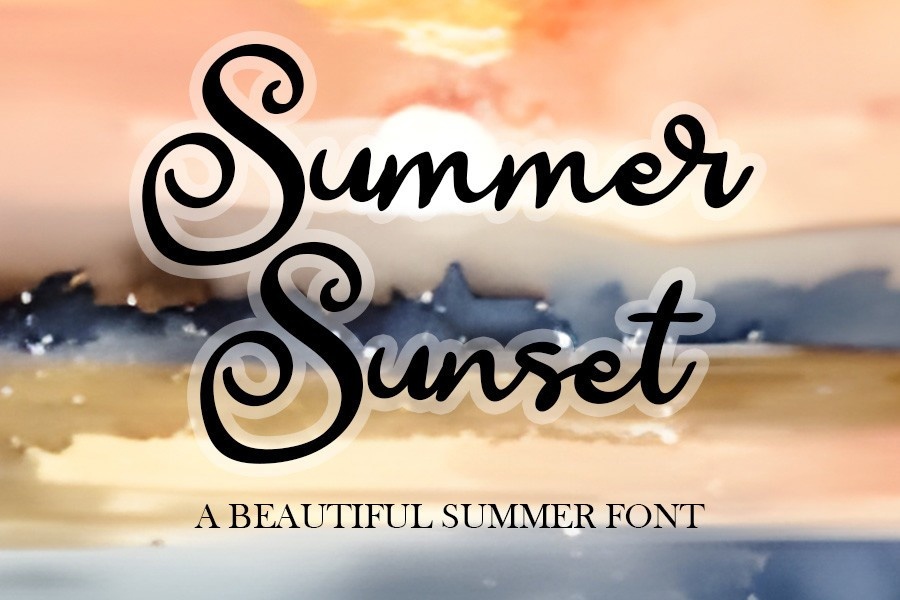 Beispiel einer Summer Sunset-Schriftart
