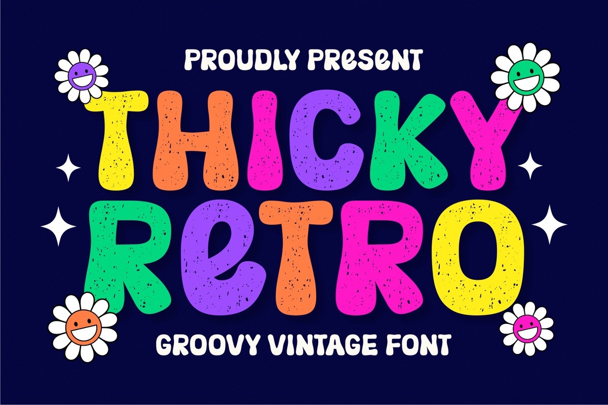 Beispiel einer Thicky Retro Regular-Schriftart