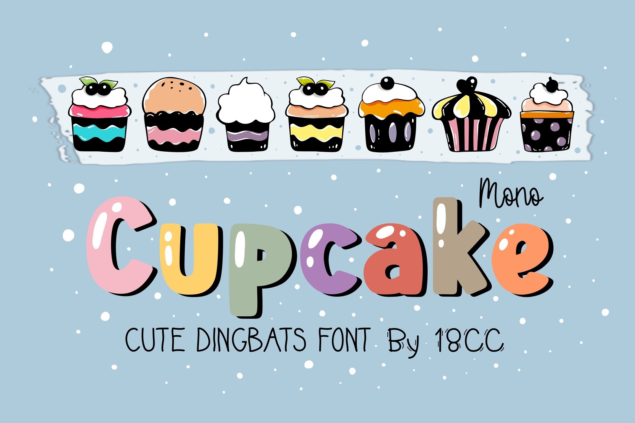 Beispiel einer Mono Cupcake-Schriftart