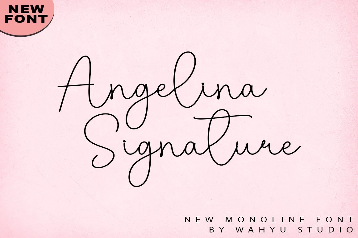 Beispiel einer Angelina Signature-Schriftart