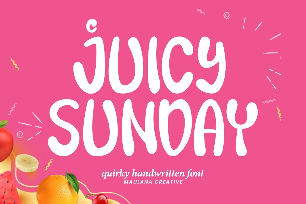 Beispiel einer Juicy Sunday-Schriftart