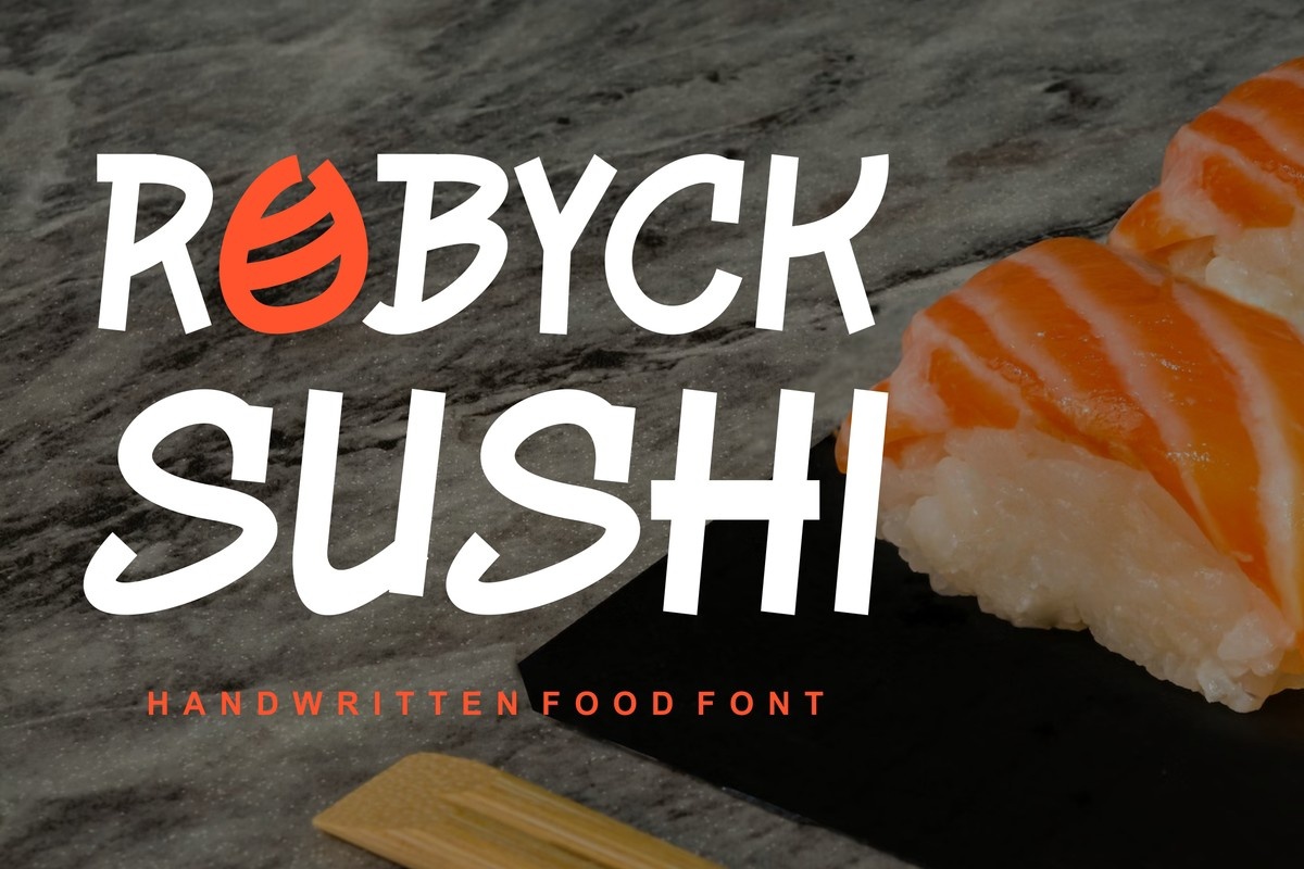 Beispiel einer Robycksushi-Schriftart