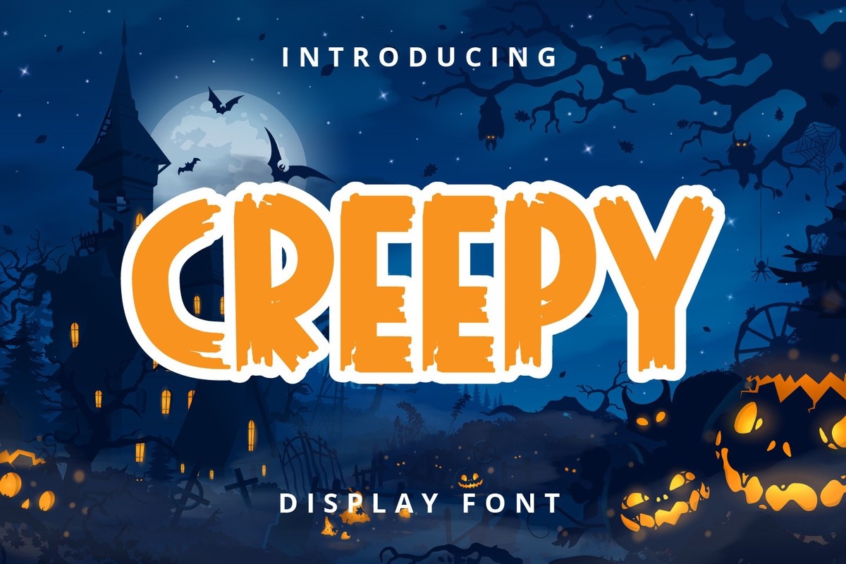 Beispiel einer Creepy Regular-Schriftart