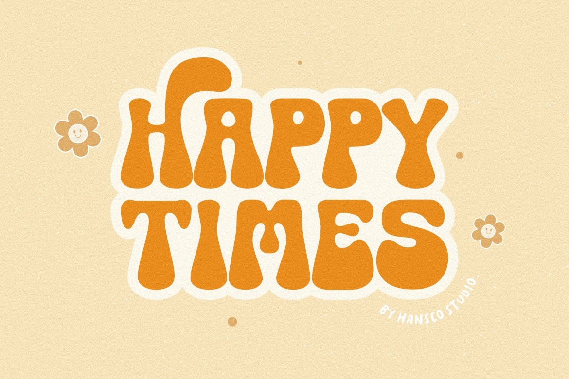 Beispiel einer Happy Times-Schriftart