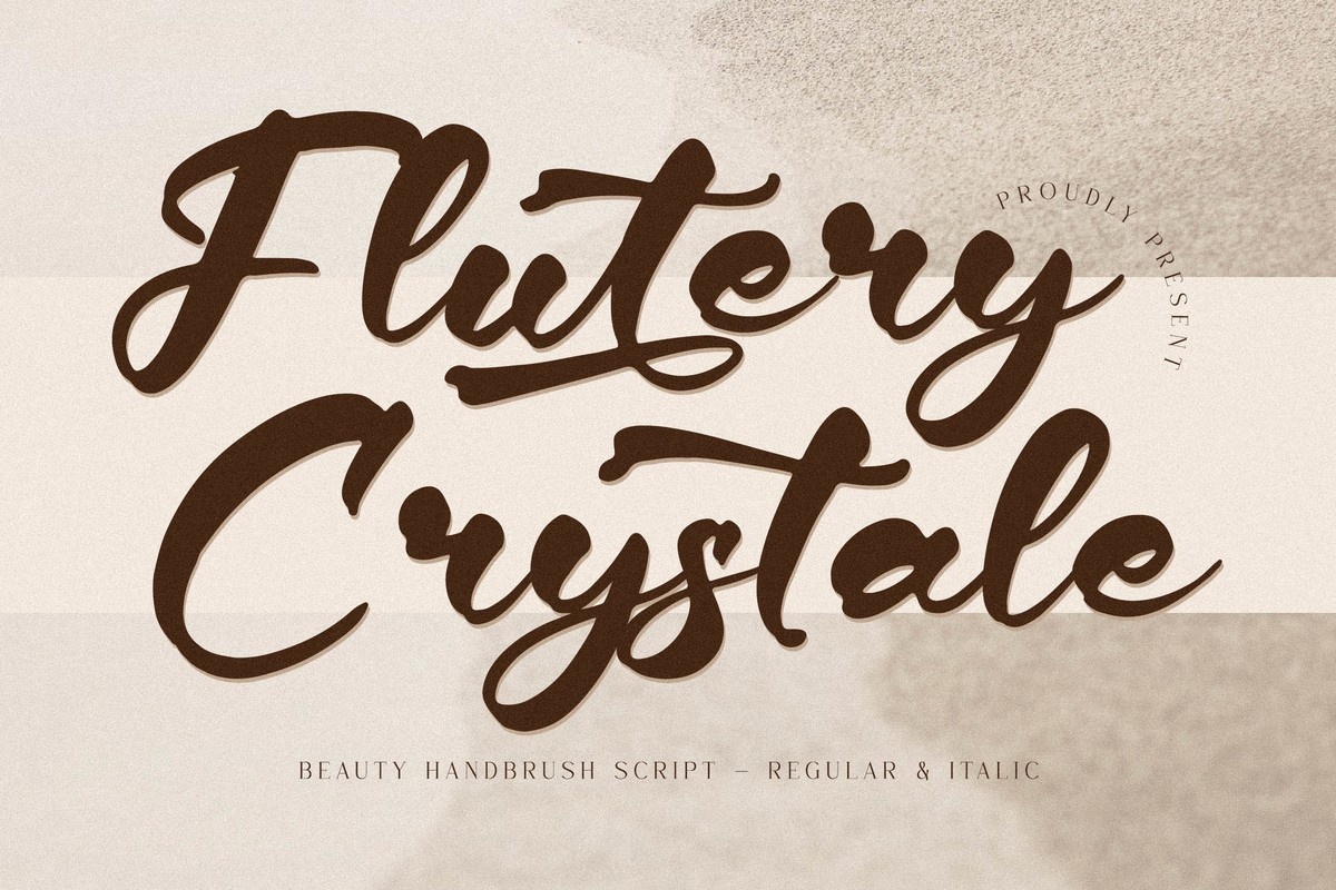 Beispiel einer Flutery Crystale-Schriftart