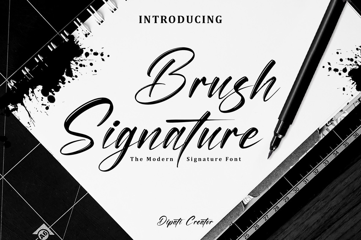 Beispiel einer Brush Signature Regular-Schriftart