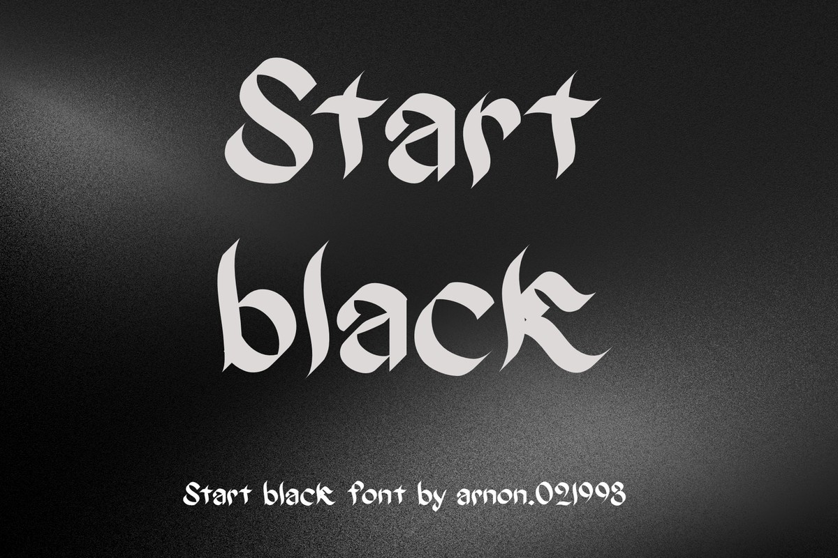 Beispiel einer Start Black-Schriftart
