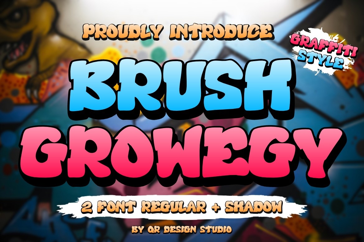 Beispiel einer Brush Growegy-Schriftart