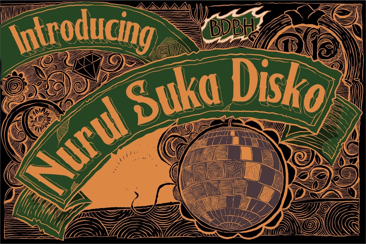 Beispiel einer Nurul Suka Disko-Schriftart