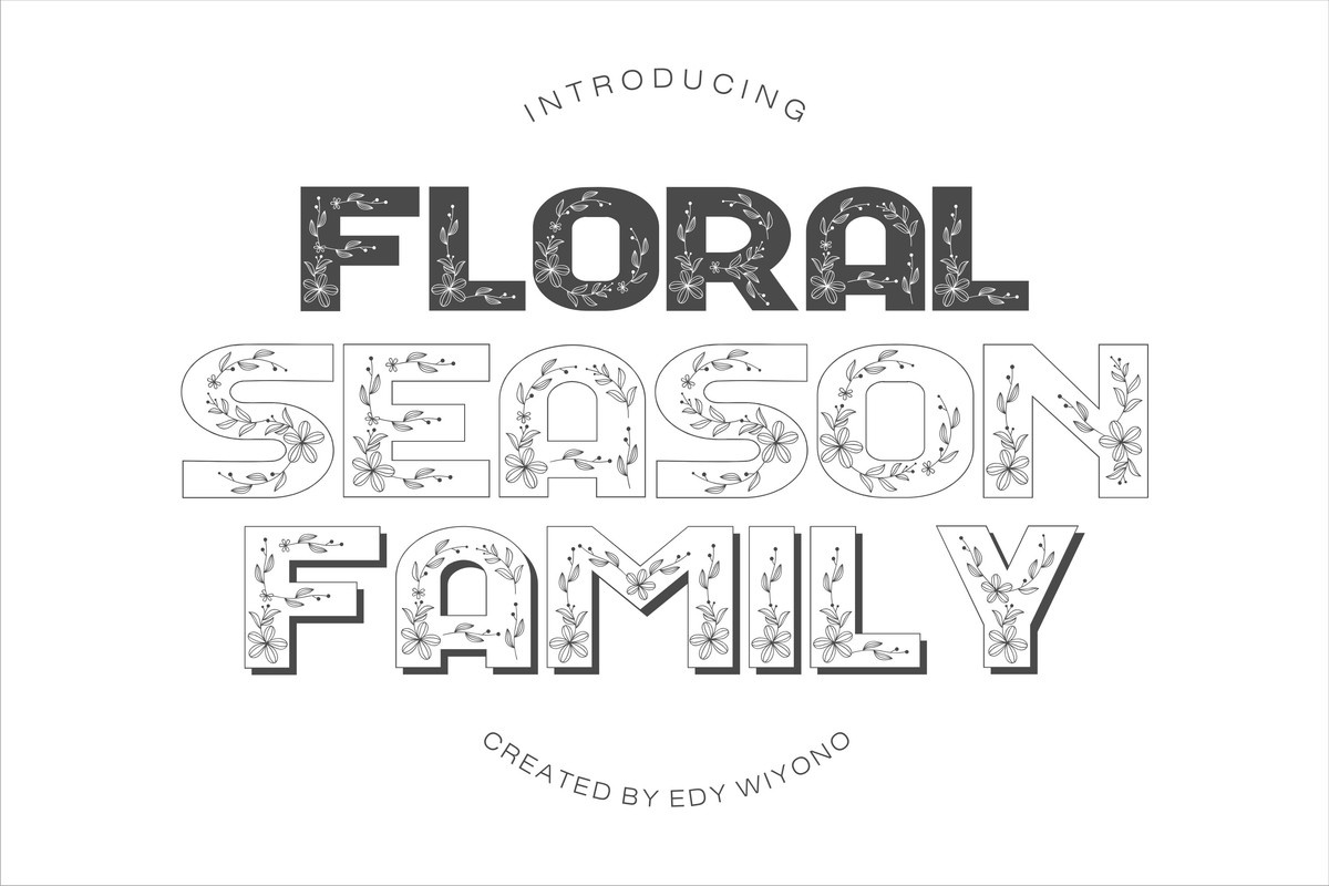 Beispiel einer Floral Season Family-Schriftart