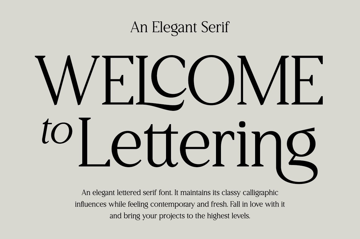 Beispiel einer Welcome Regular-Schriftart