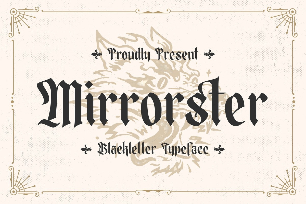 Beispiel einer Mirrorster-Schriftart