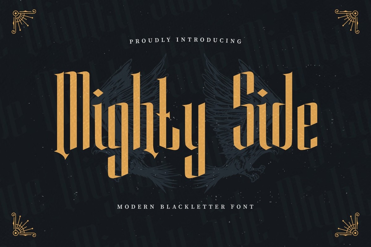 Beispiel einer Mighty Side Regular-Schriftart