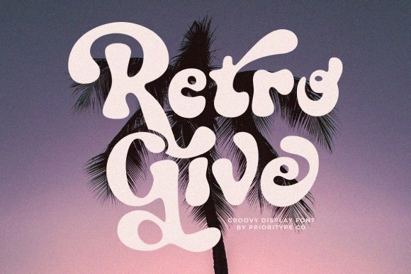 Beispiel einer Retro Give Regular-Schriftart