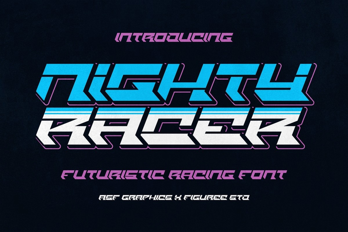 Beispiel einer Nighty Racer-Schriftart