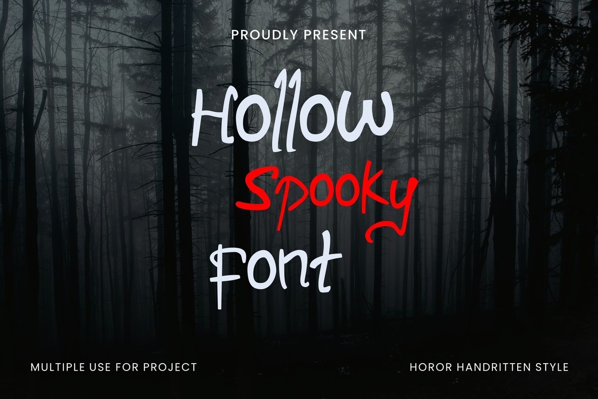 Beispiel einer Hollow Spooky-Schriftart