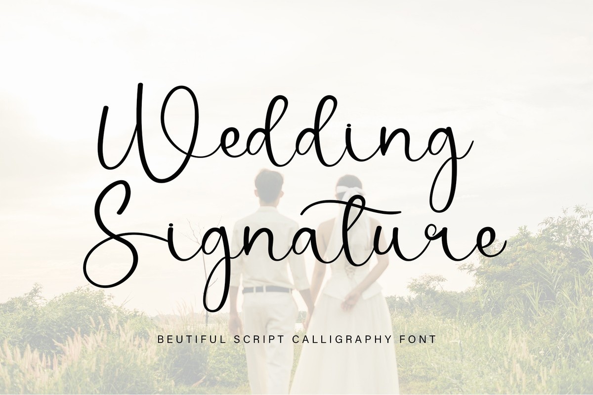 Beispiel einer Wedding Signature Regular-Schriftart