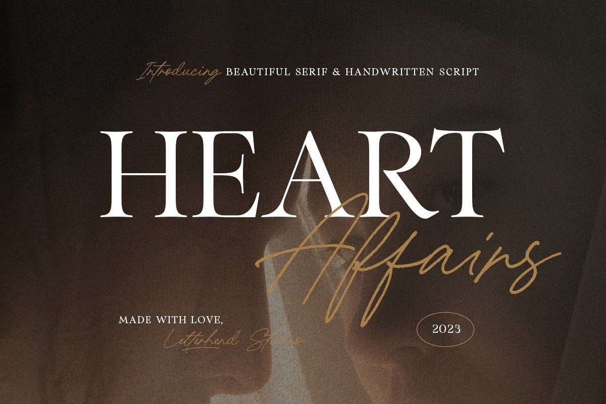 Beispiel einer Heart Affairs-Schriftart