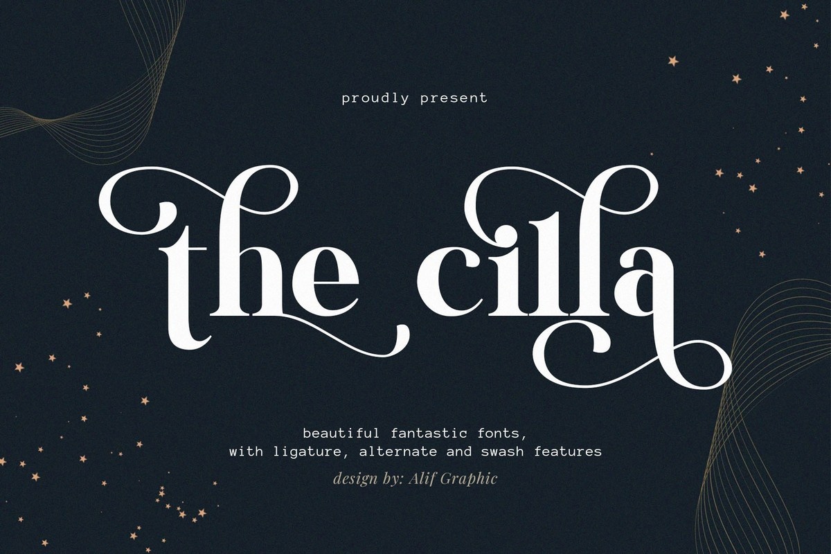 Beispiel einer The Cilla-Schriftart