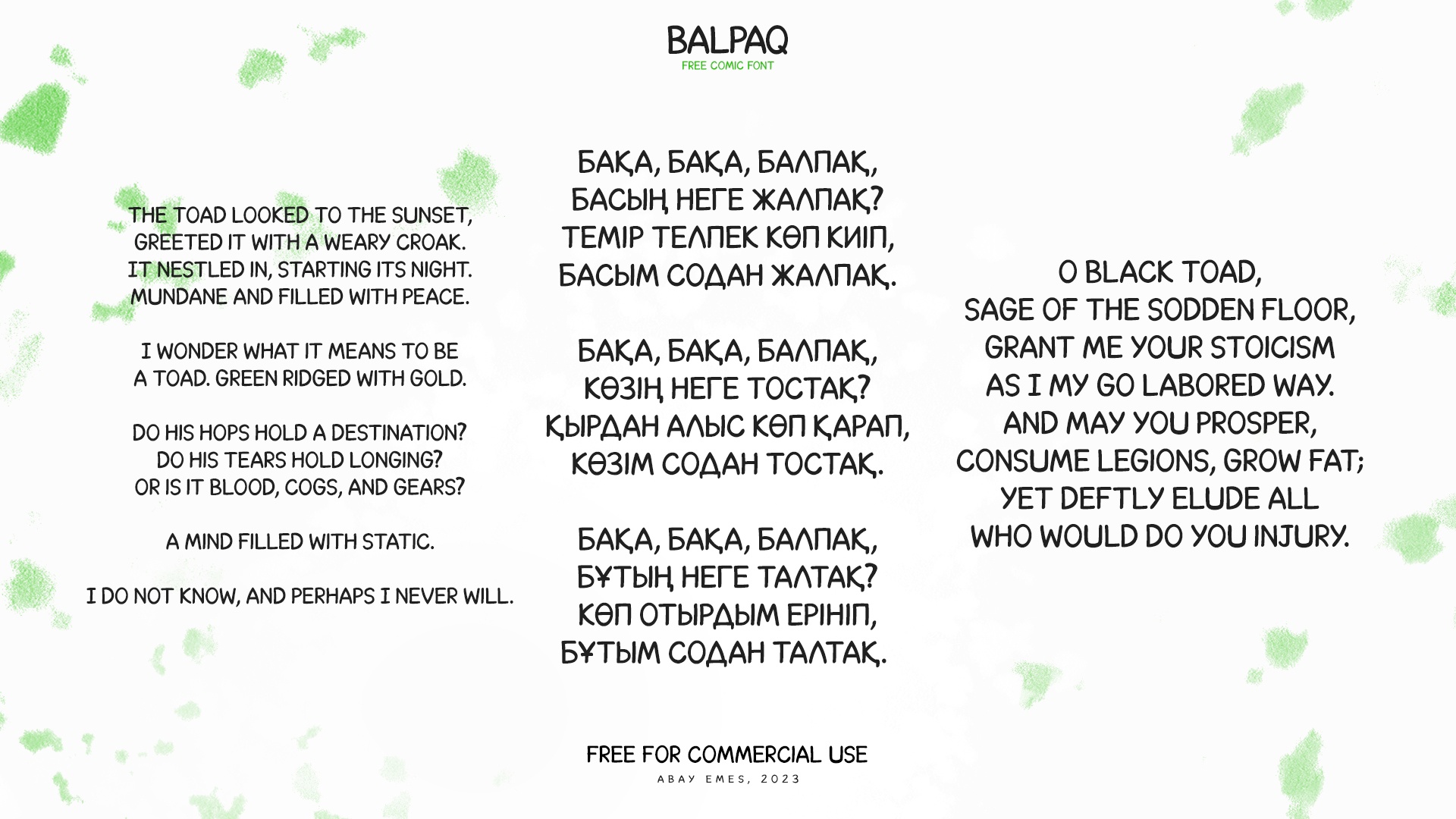 Beispiel einer Balpaq Regular-Schriftart