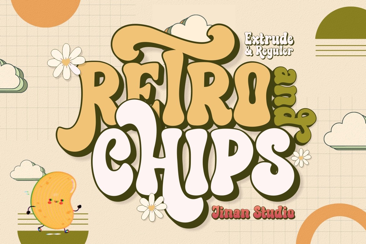 Beispiel einer Retro and Chips-Schriftart