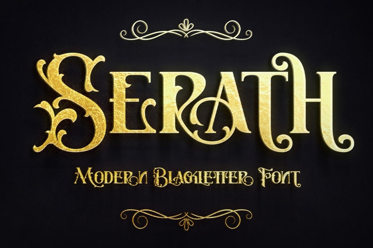 Beispiel einer Serath Italic-Schriftart