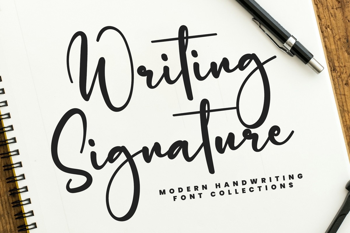 Beispiel einer Writing Signature Regular-Schriftart