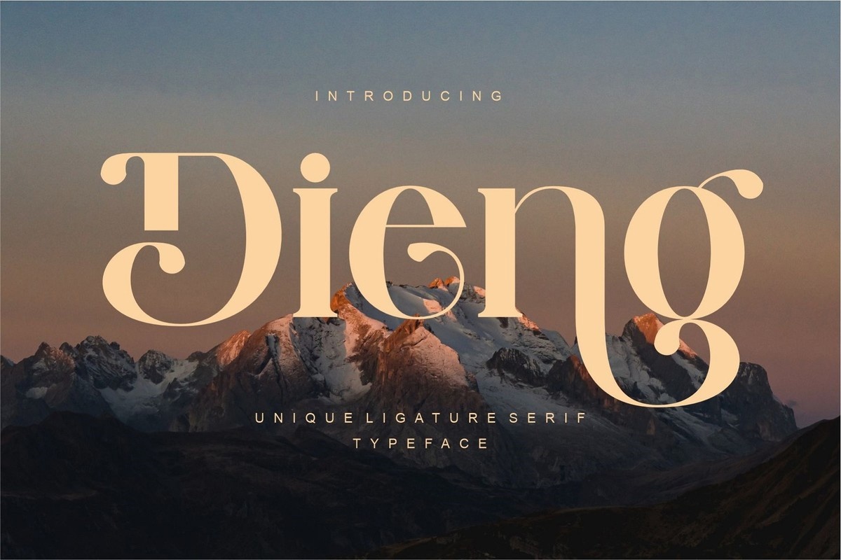 Beispiel einer Dieng Regular-Schriftart