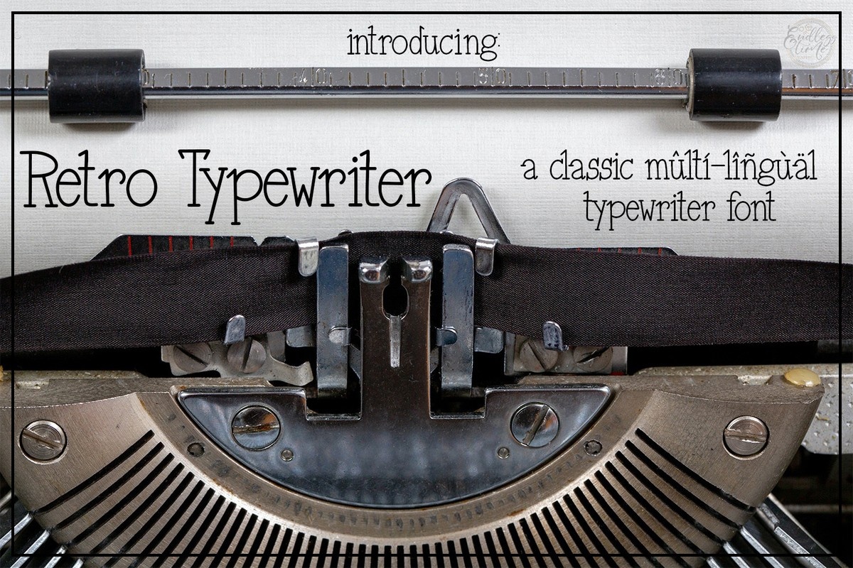 Beispiel einer Retro Type writer Regular-Schriftart