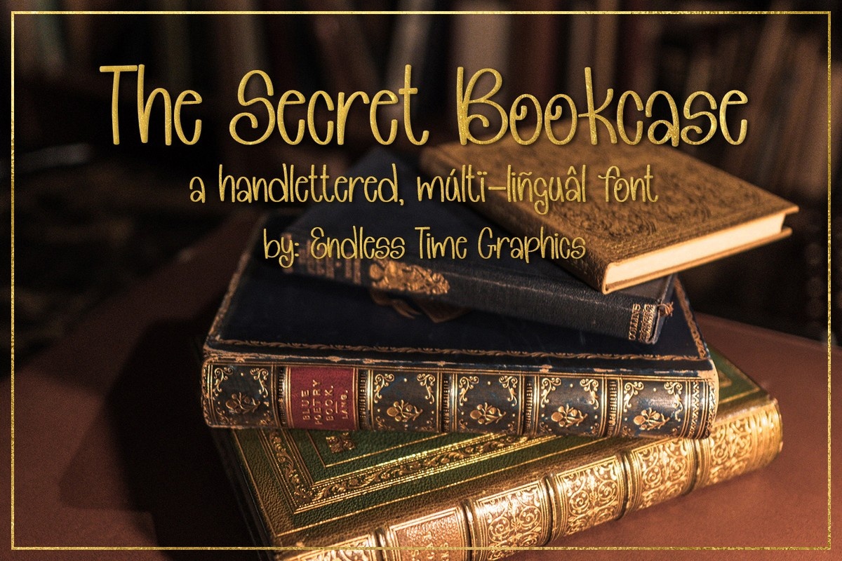 Beispiel einer The Secret Bookcase Regular-Schriftart