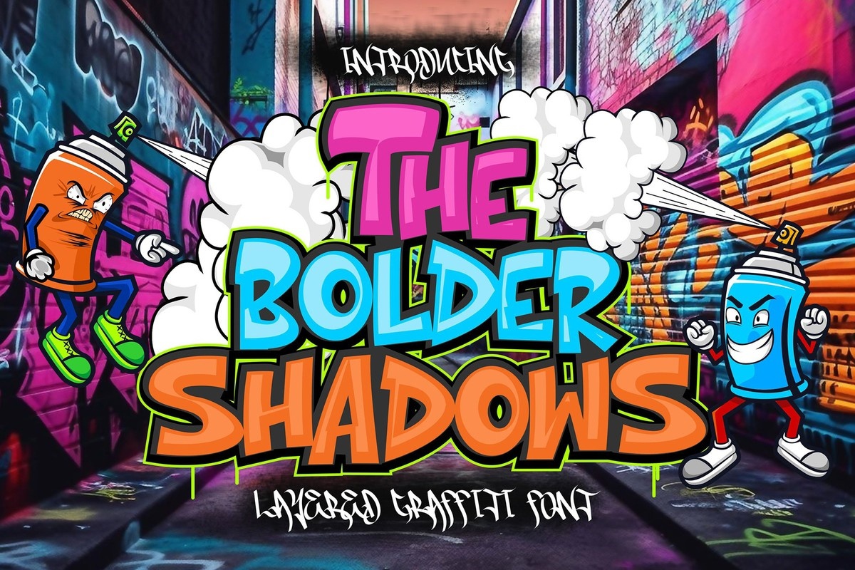 Beispiel einer The Bolder Shadow-Schriftart
