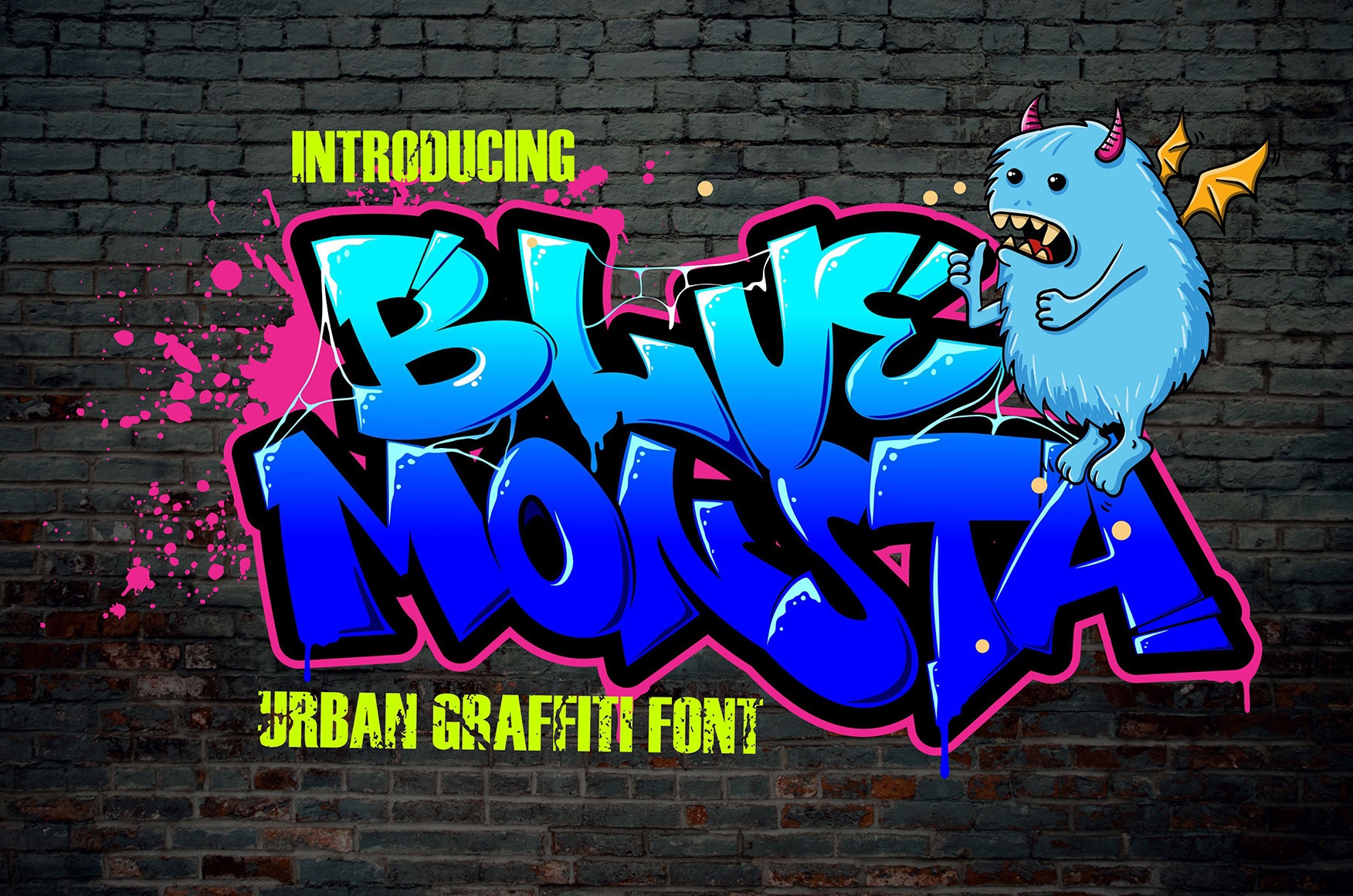 Beispiel einer Blue Monsta Regular-Schriftart