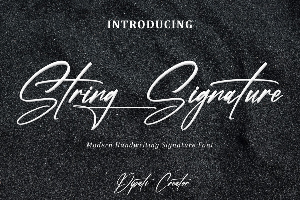 Beispiel einer String Signature Regular-Schriftart