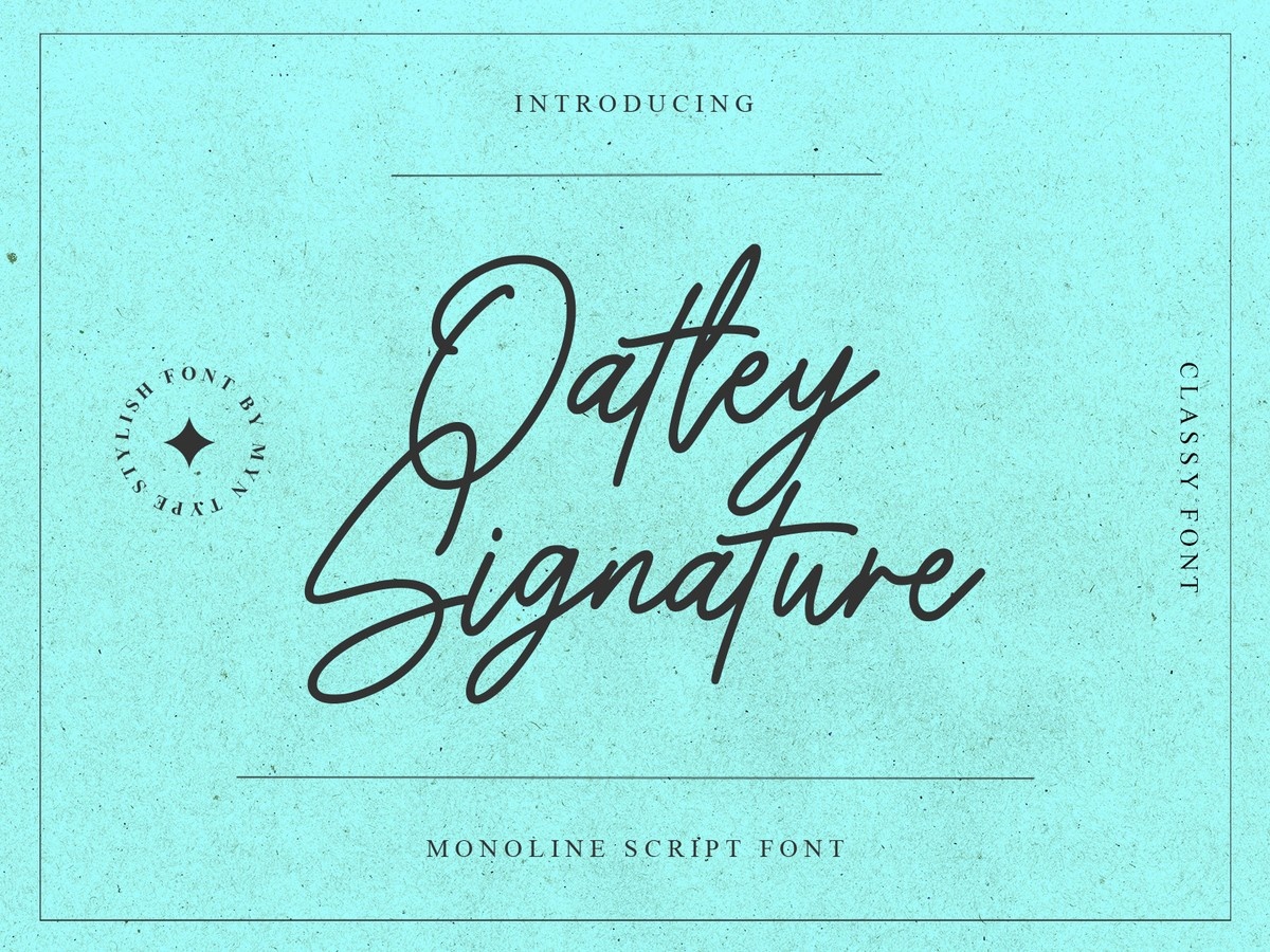 Beispiel einer Oatley Signature-Schriftart