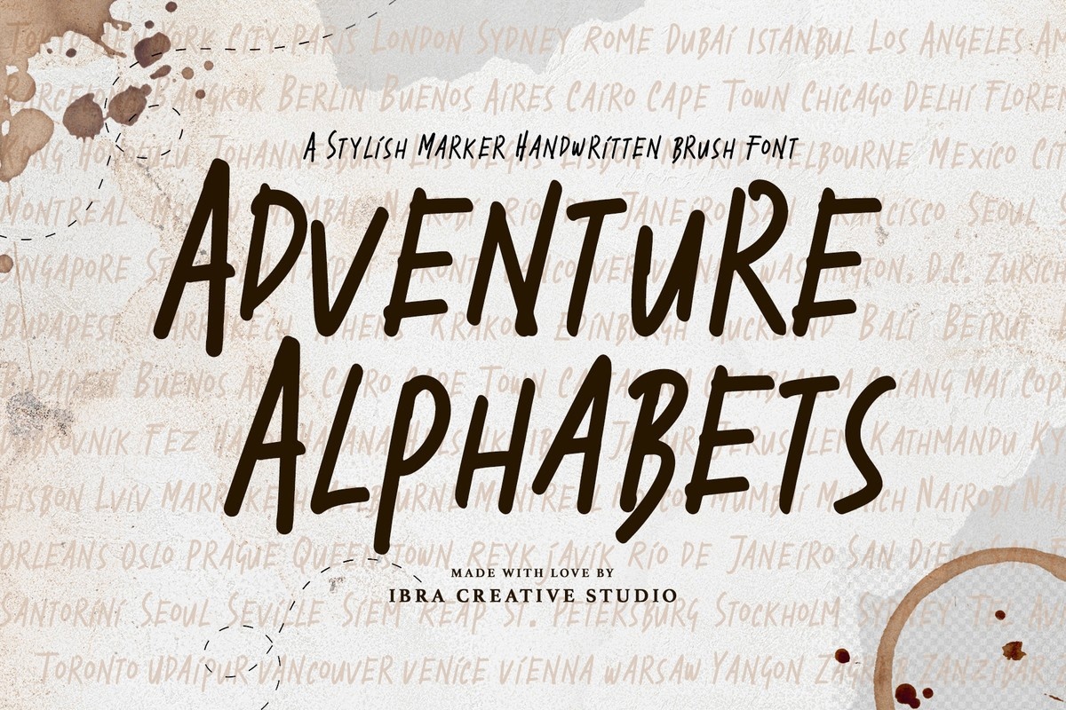Beispiel einer Adventure Alphabets-Schriftart