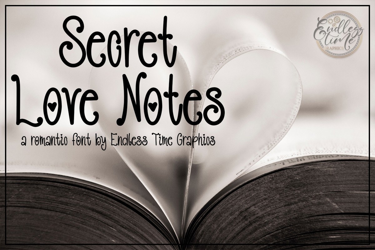 Beispiel einer Secret Love Notes-Schriftart