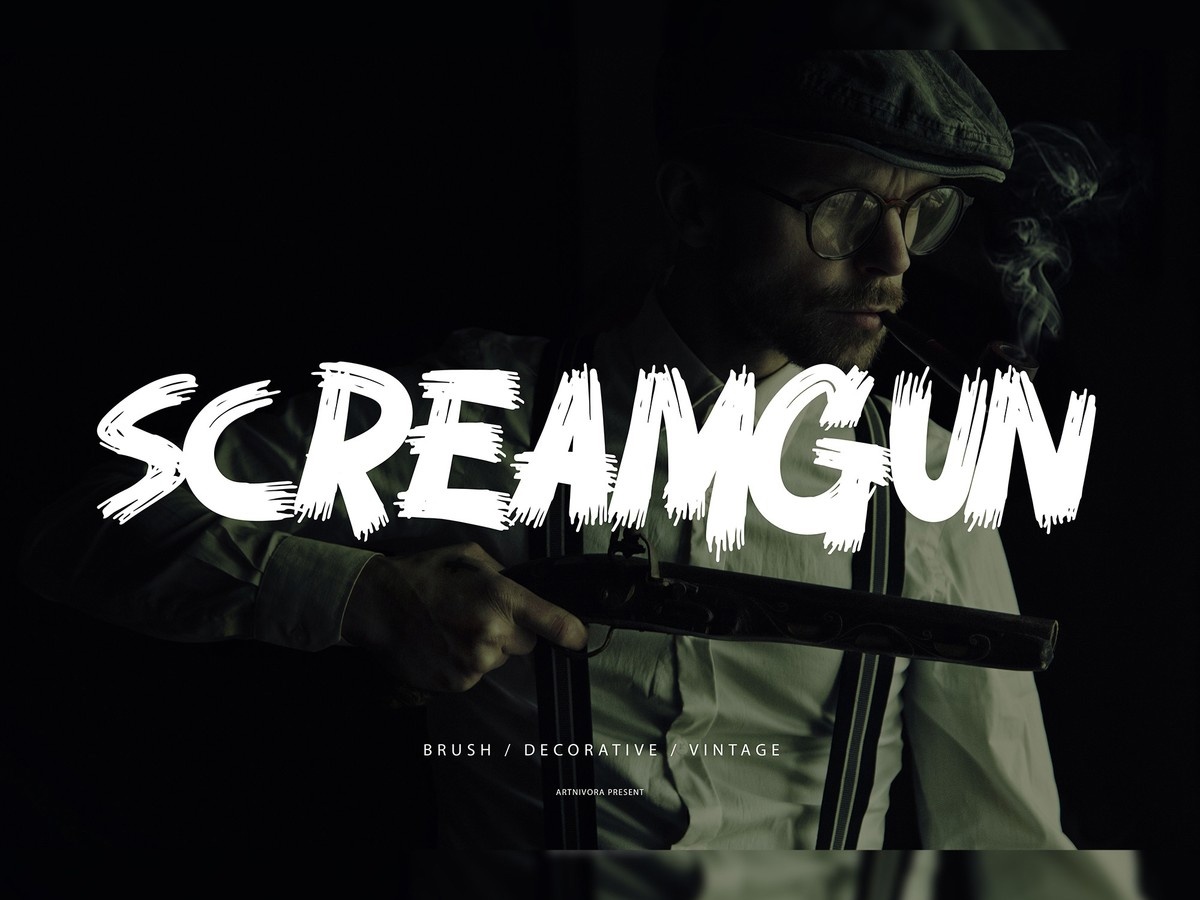 Beispiel einer Screamgun-Schriftart