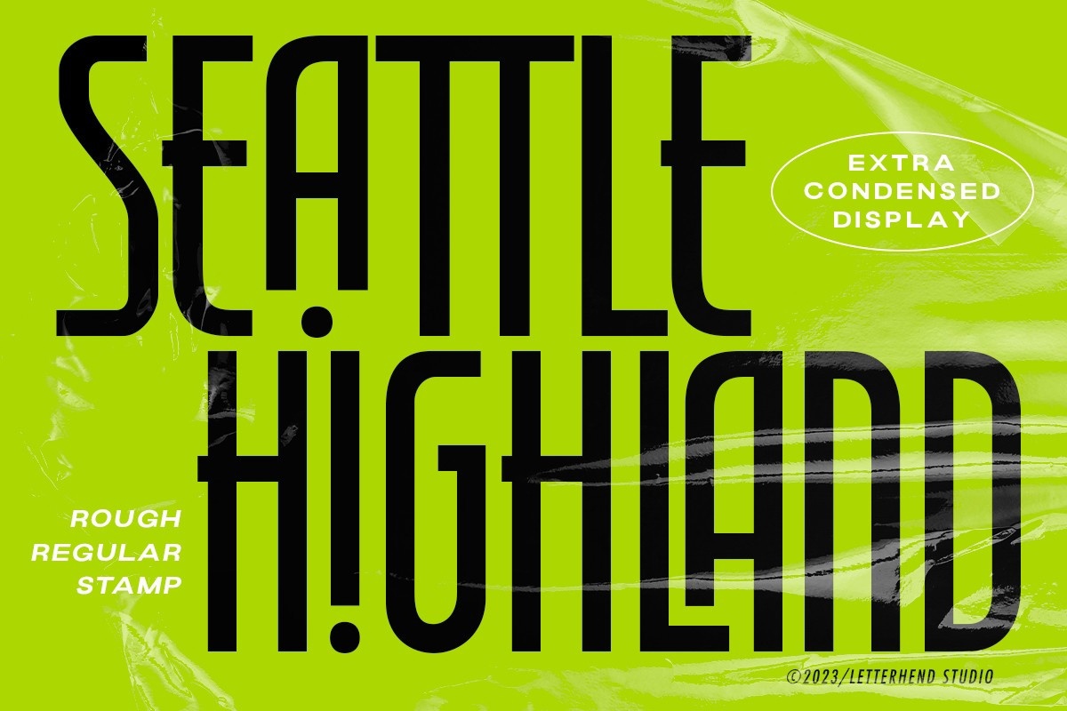 Beispiel einer Seattle Highland-Schriftart