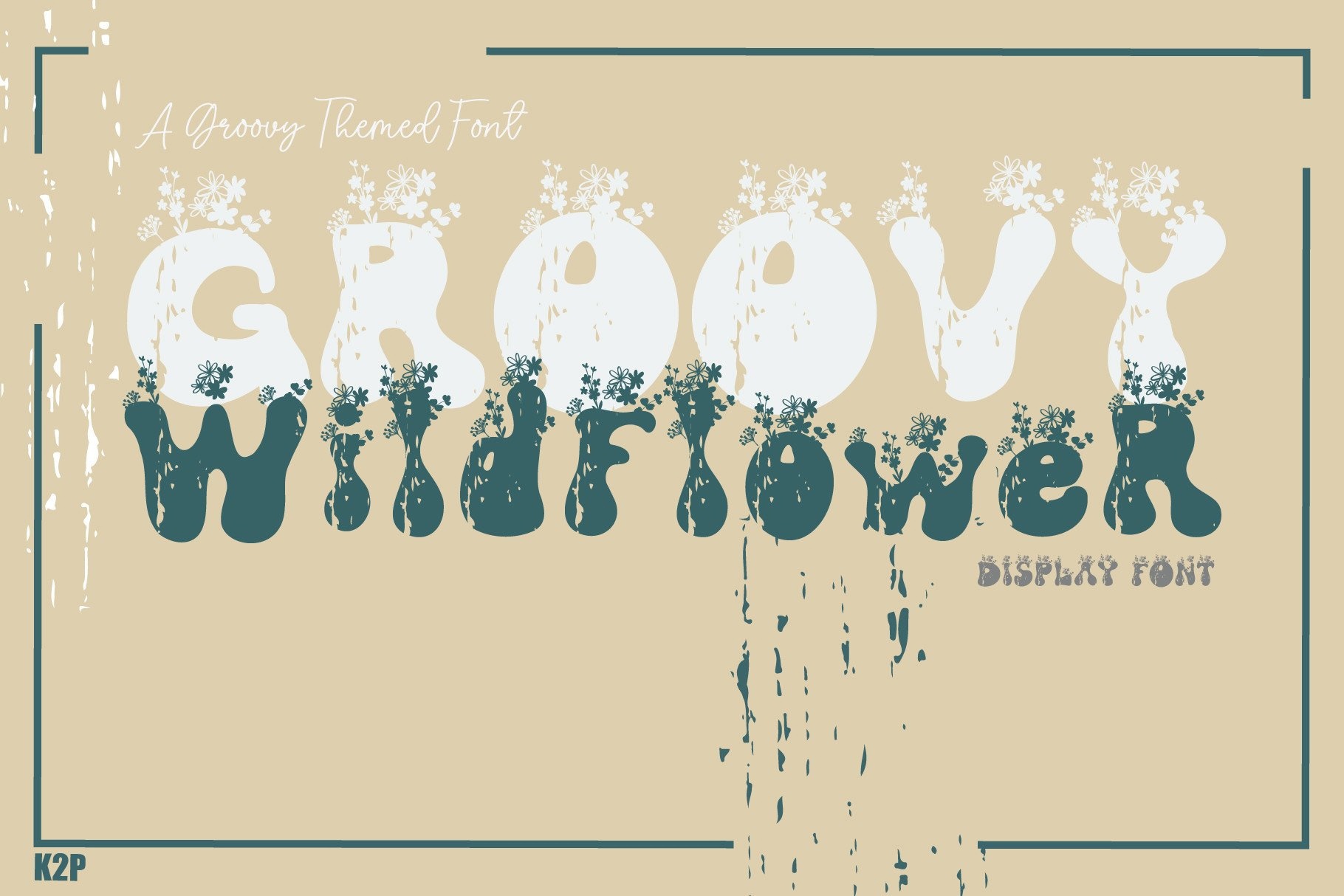 Beispiel einer Groovy Wildflower-Schriftart