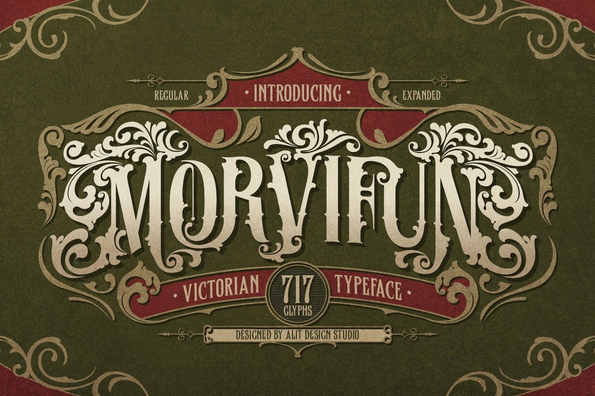 Beispiel einer Morvifun Expanded-Schriftart
