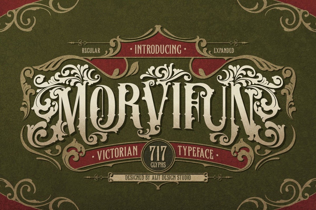 Beispiel einer Morvifun Regular-Schriftart