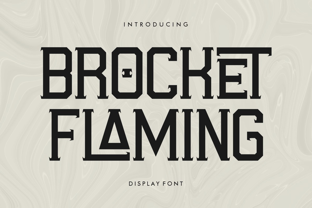 Beispiel einer Brocket Flaming Regular-Schriftart