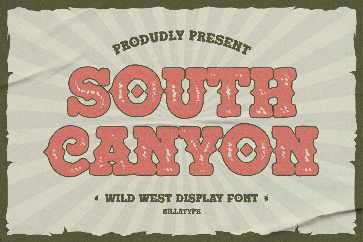 Beispiel einer South Canyon Stamp-Schriftart