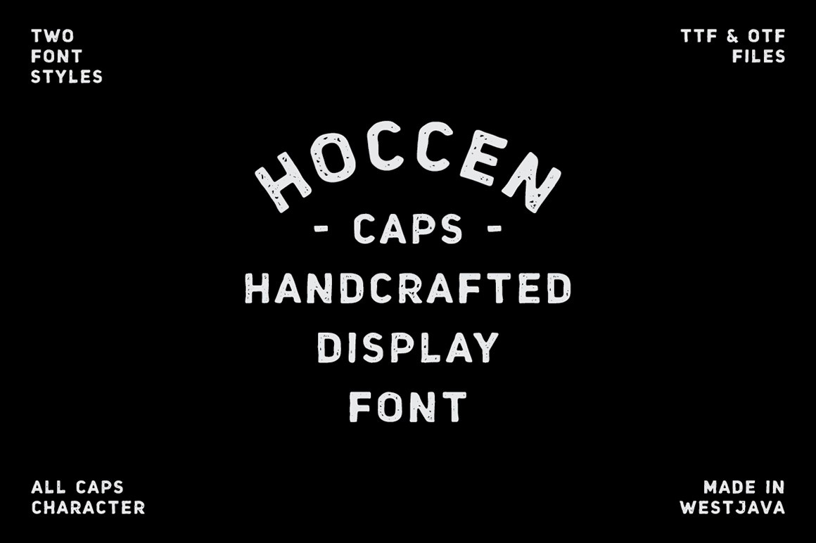 Beispiel einer Hoccen Caps-Schriftart